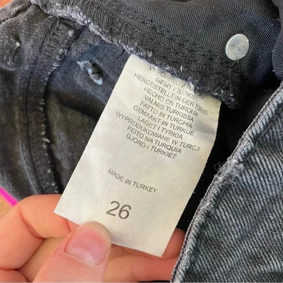 The Ragged Priest Butt Cut Black Mom Jeans High Waisted Pants Charcoal 26 - Picture 14 of 16